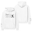 Personalized Softball on a Hoodie With Modern Bold Designs and Softball Player Name on Sleeve on a Hoodie