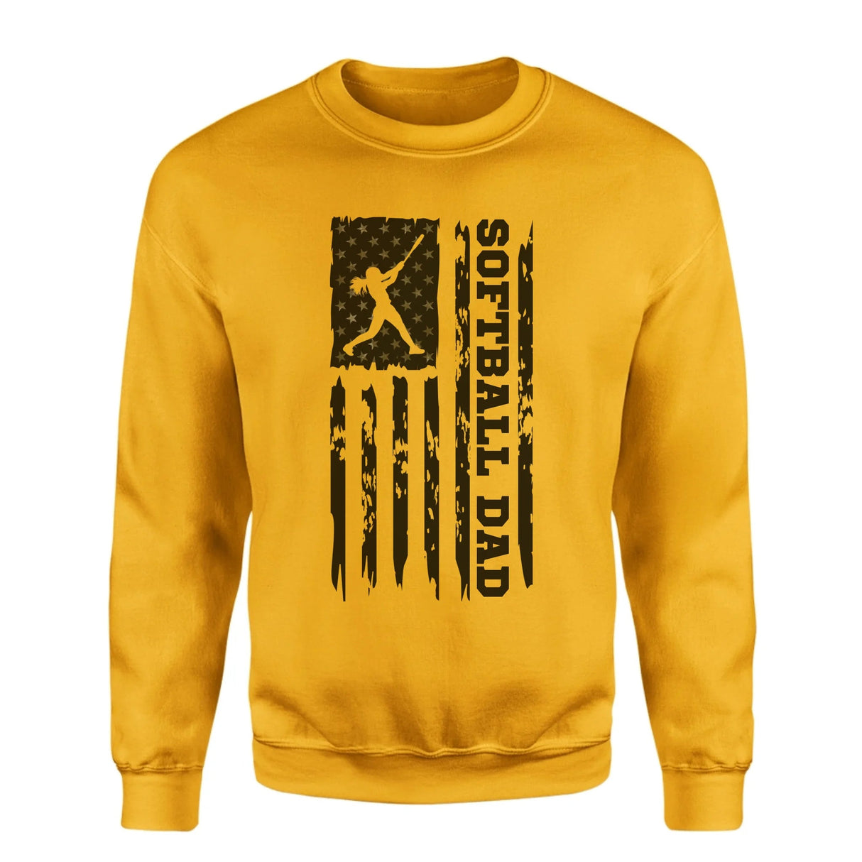 Softball Dad Vertical Flag on a Sweatshirt with a Black Graphic