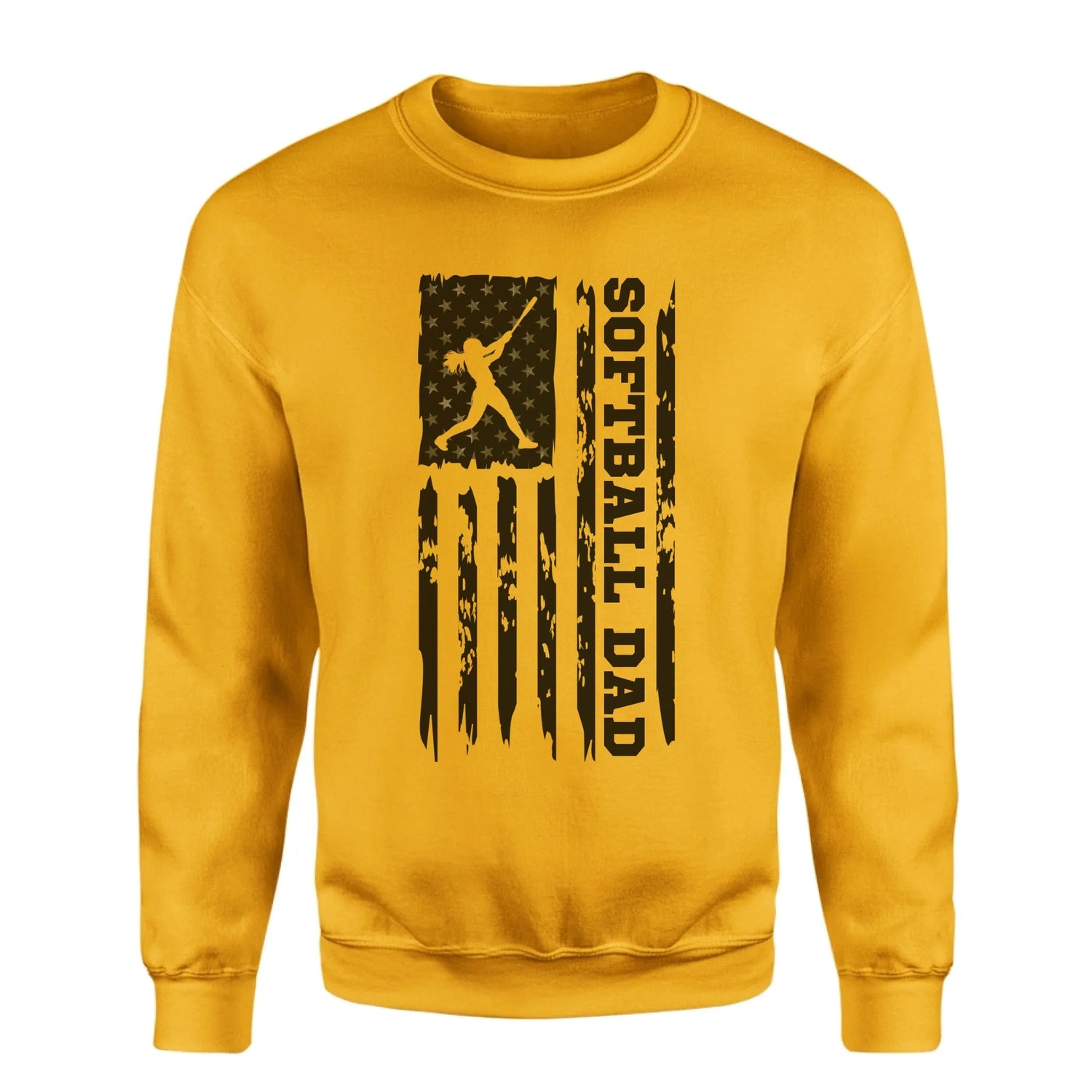 Softball Dad Vertical Flag on a Sweatshirt with a Black Graphic