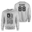 Softball Grandpa Vertical Flag With Softball Player Name on a Sweatshirt with a Black Graphic