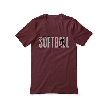 Personalized Softball Shirt With Modern Bold Design on a Unisex T-Shirt