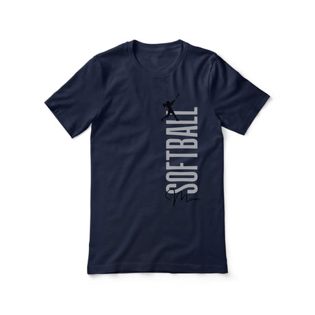 Personalized Softball Mom Shirt With Mascot, Icon, and Softball Player Name on a Unisex T-Shirt