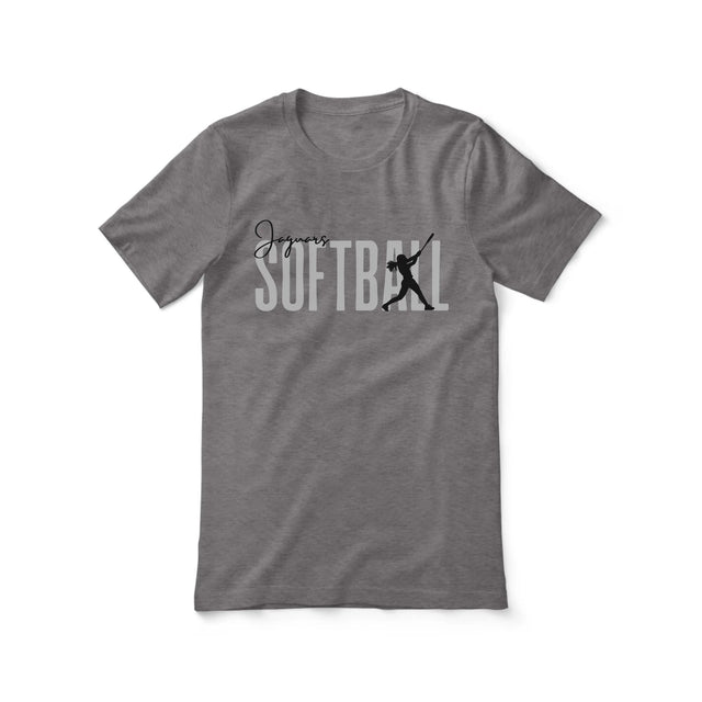 Personalized Softball Shirt With Modern Bold Design on a Unisex T-Shirt