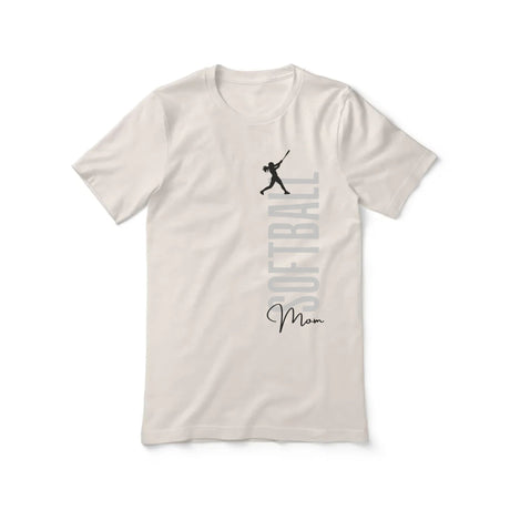 Personalized Softball Mom Shirt With Mascot, Icon, and Softball Player Name on a Unisex T-Shirt