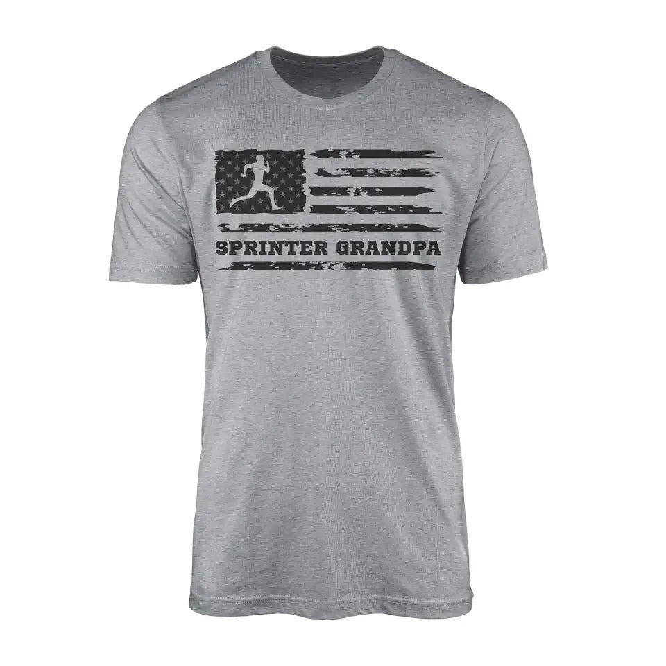 Sprint Grandpa Horizontal Flag on a Men's T-Shirt with a Black Graphic