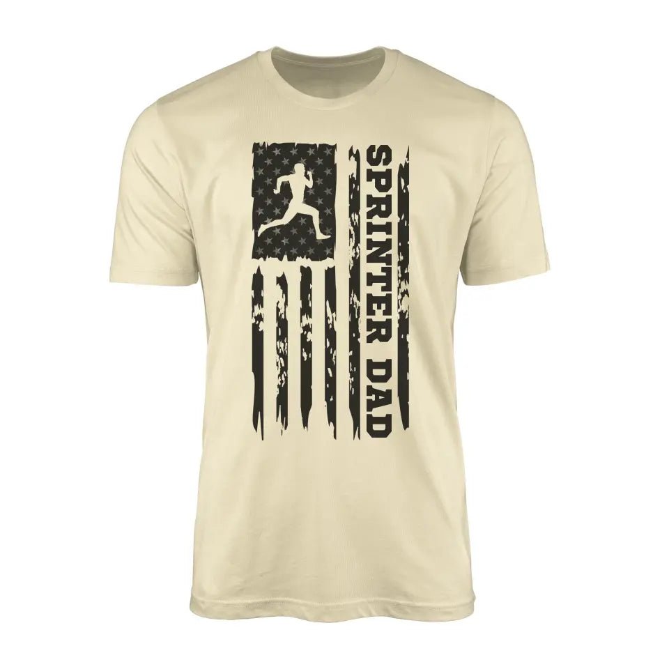 Sprint Dad Vertical Flag on a Men's T-Shirt with a Black Graphic