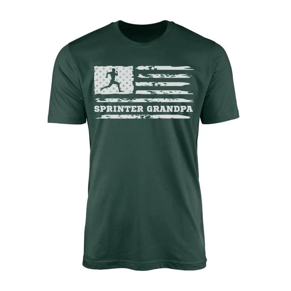 Sprint Grandpa Horizontal Flag on a Men's T-Shirt with a White Graphic