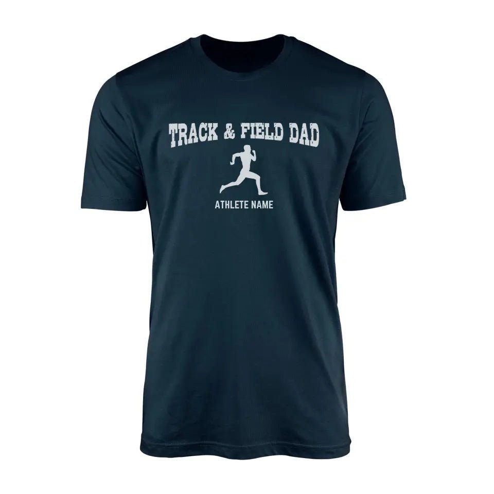 Sprint Dad with Sprinter Icon and Sprinter Name on a Men's T-Shirt with a White Graphic