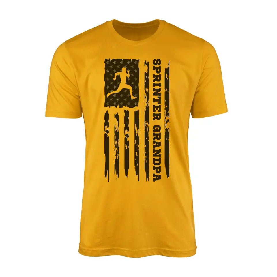 Sprint Grandpa Vertical Flag on a Men's T-Shirt with a Black Graphic