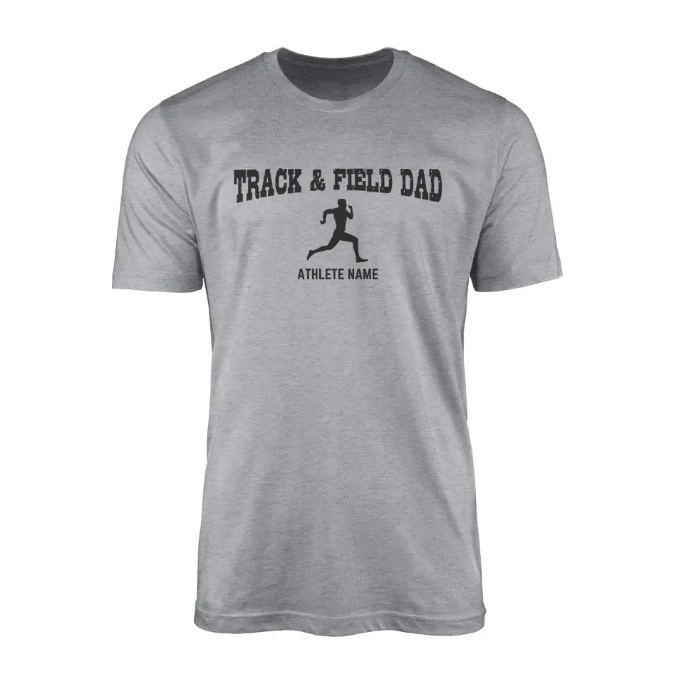 Sprint Dad with Sprinter Icon and Sprinter Name on a Men's T-Shirt with a Black Graphic
