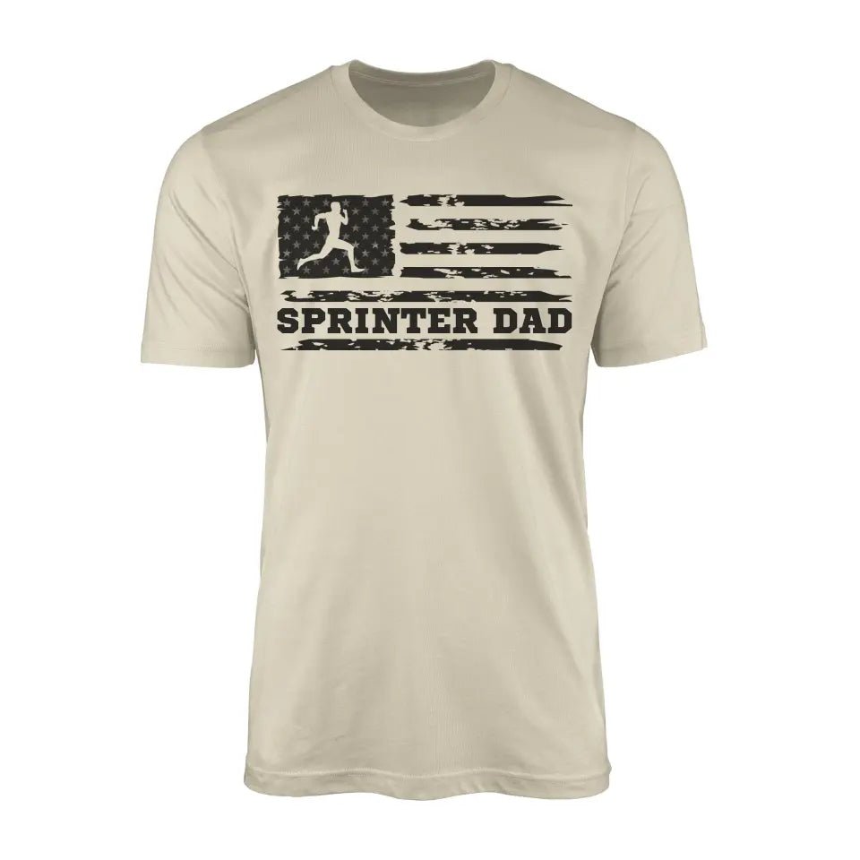 Sprint Dad Horizontal Flag on a Men's T-Shirt with a Black Graphic