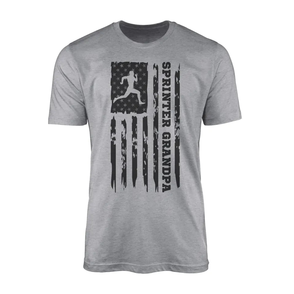 Sprint Grandpa Vertical Flag on a Men's T-Shirt with a Black Graphic