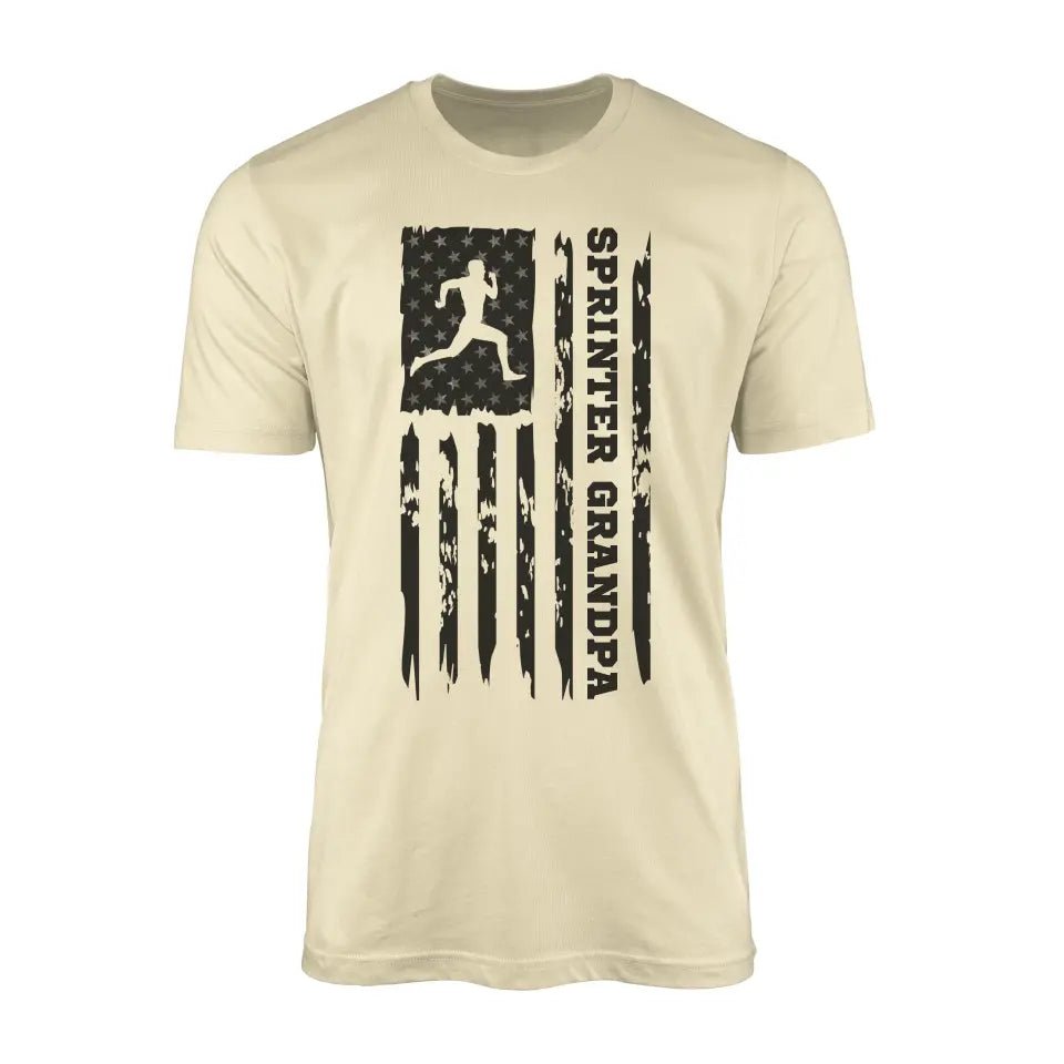 Sprint Grandpa Vertical Flag on a Men's T-Shirt with a Black Graphic