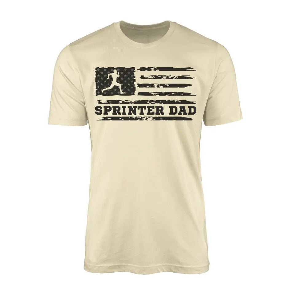 Sprint Dad Horizontal Flag on a Men's T-Shirt with a Black Graphic