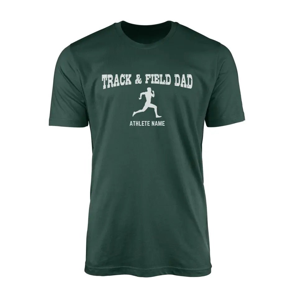 Sprint Dad with Sprinter Icon and Sprinter Name on a Men's T-Shirt with a White Graphic