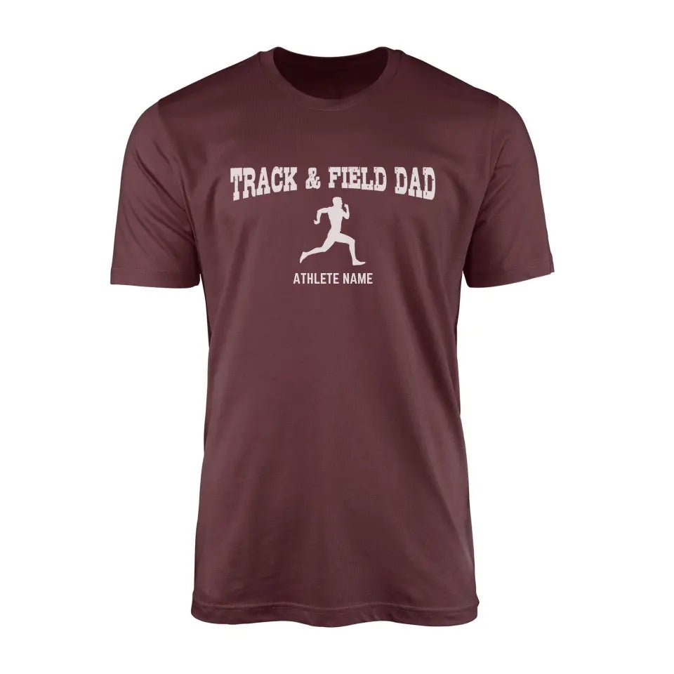Sprint Dad with Sprinter Icon and Sprinter Name on a Men's T-Shirt with a White Graphic