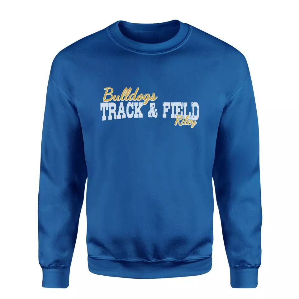 Custom Sprint Mascot and Sprinter Name on a Sweatshirt with a White Graphic