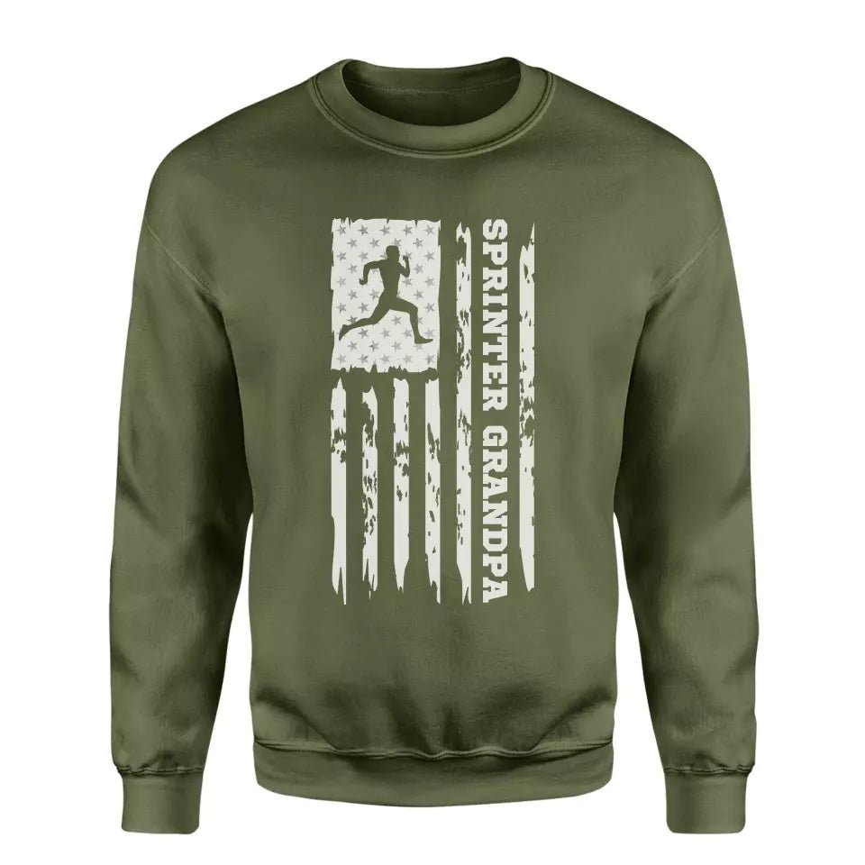 Sprint Grandpa Vertical Flag on a Sweatshirt with a White Graphic