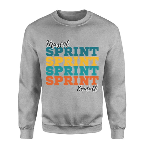 Personalized Sprint Sprint Sprint on a Sweatshirt With Mascot and Sprinter Name on a Sweatshirt