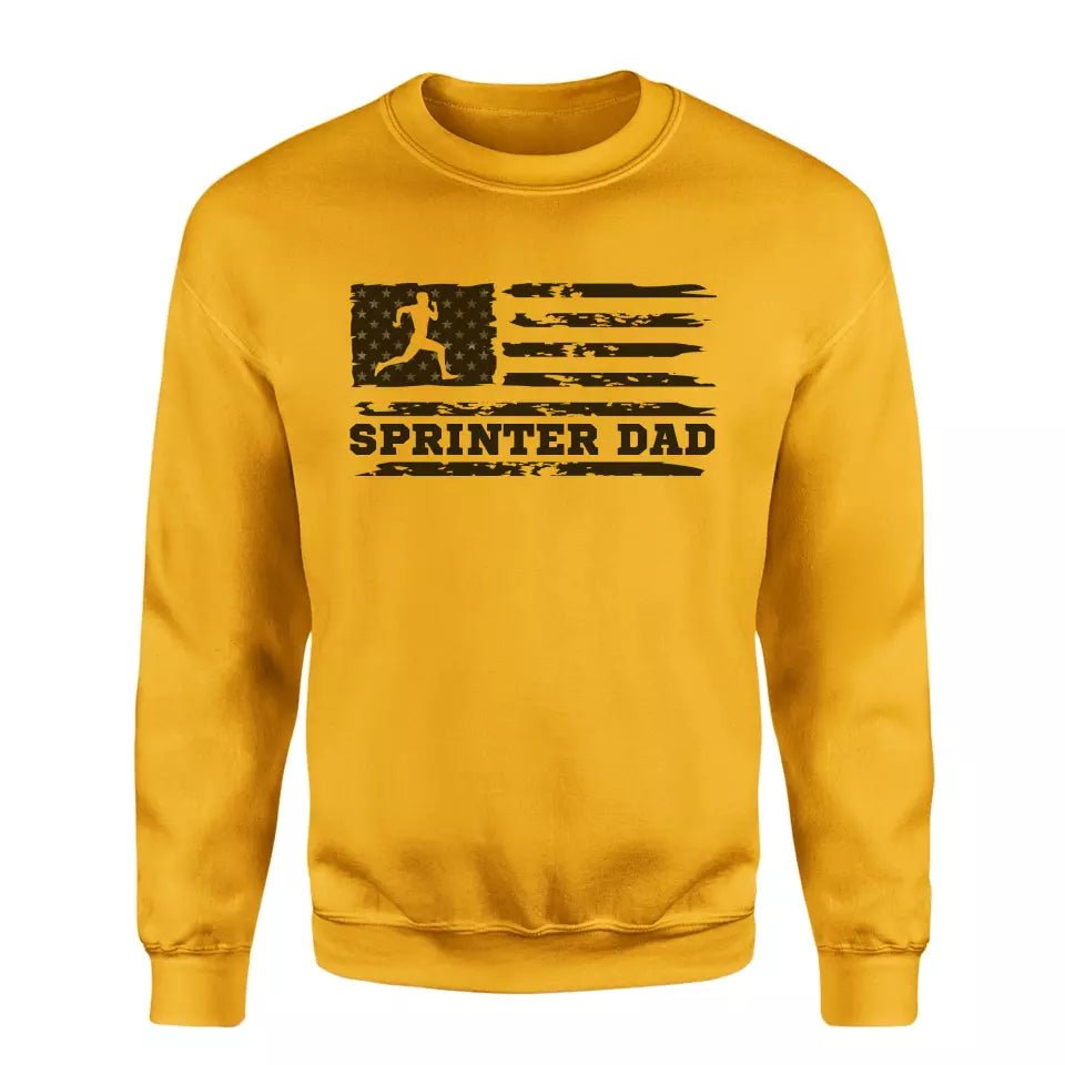 Sprint Dad Horizontal Flag on a Sweatshirt with a Black Graphic