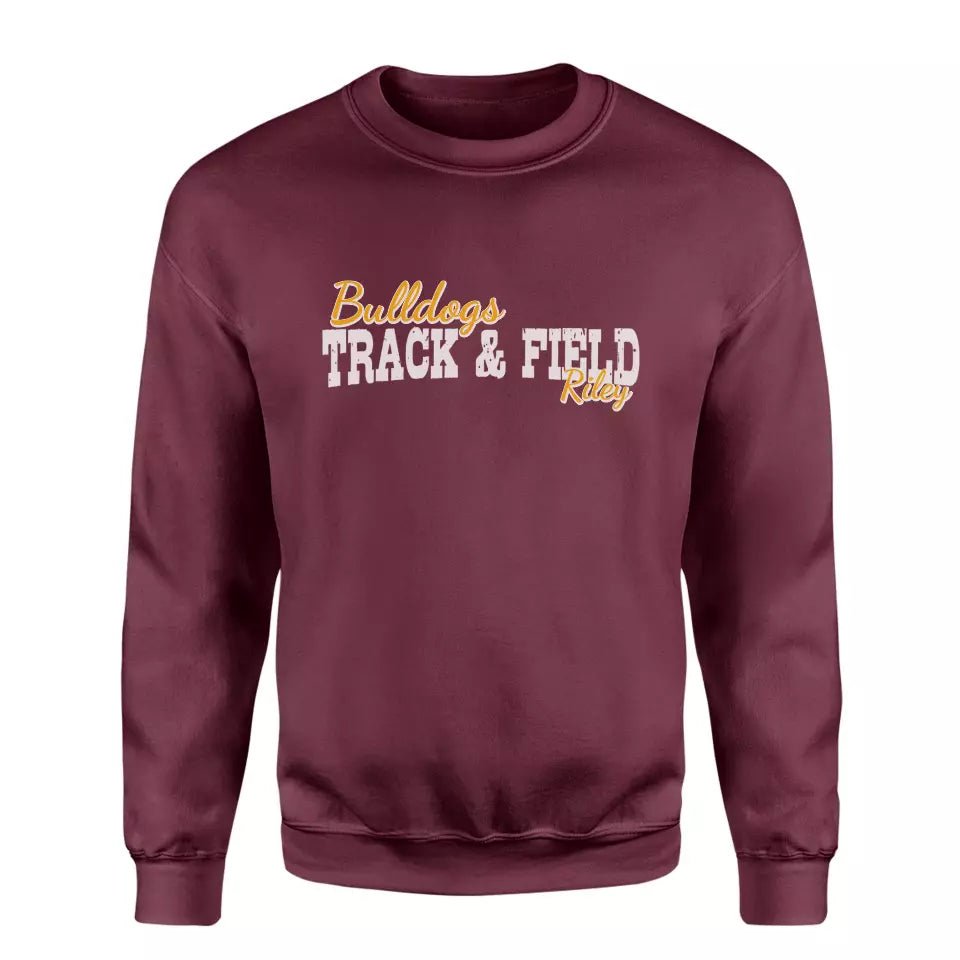 Custom Sprint Mascot and Sprinter Name on a Sweatshirt with a White Graphic