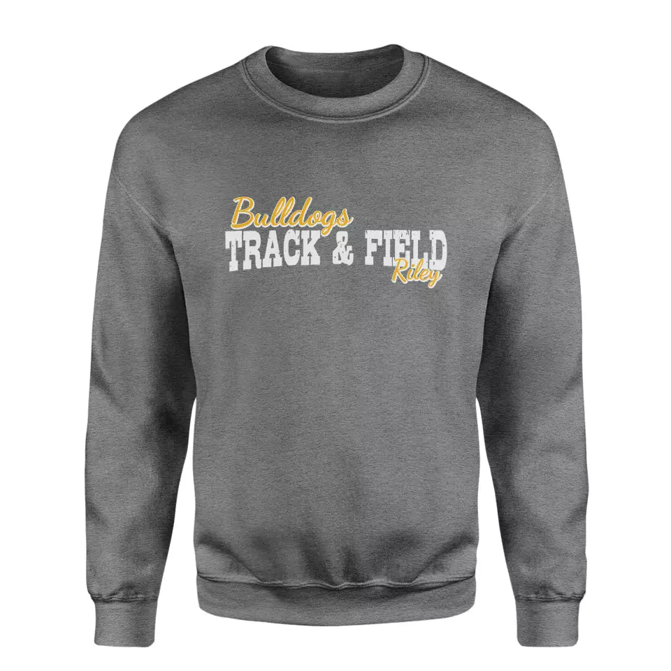 Custom Sprint Mascot and Sprinter Name on a Sweatshirt with a White Graphic