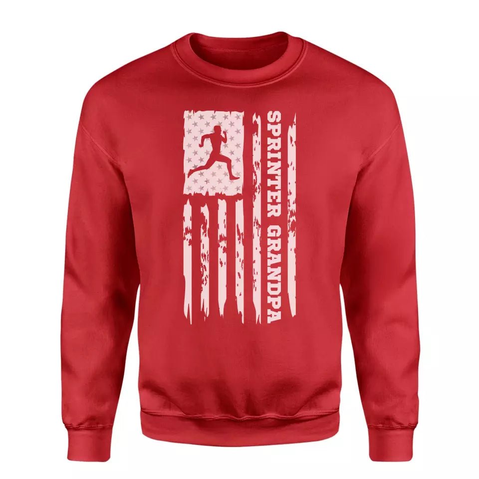 Sprint Grandpa Vertical Flag on a Sweatshirt with a White Graphic