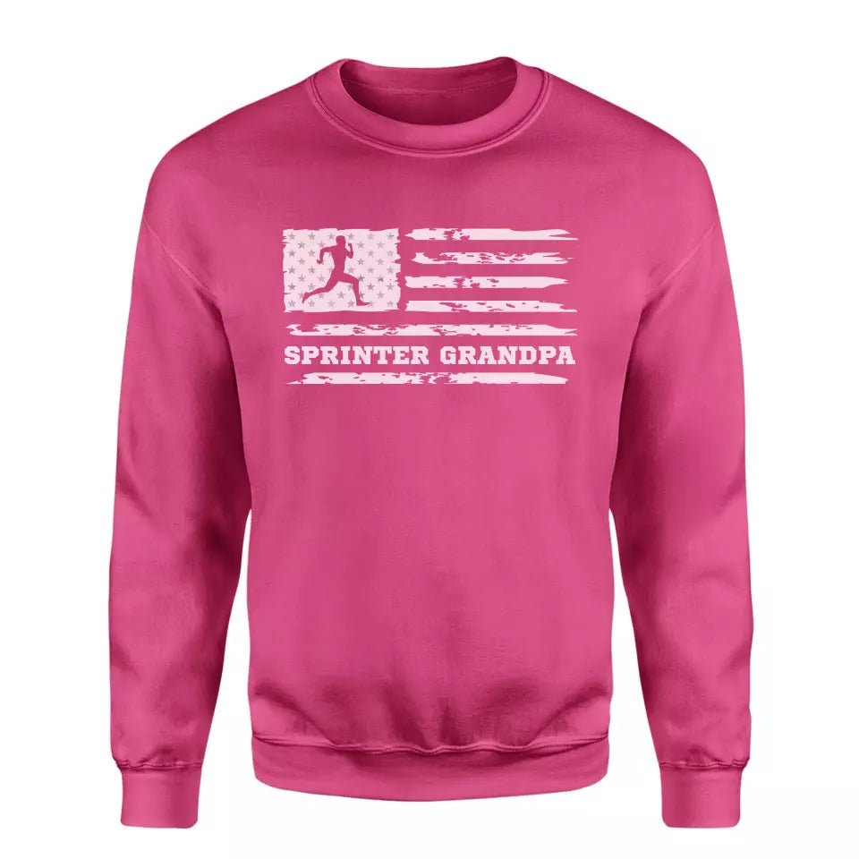 Sprint Grandpa Horizontal Flag on a Sweatshirt with a White Graphic