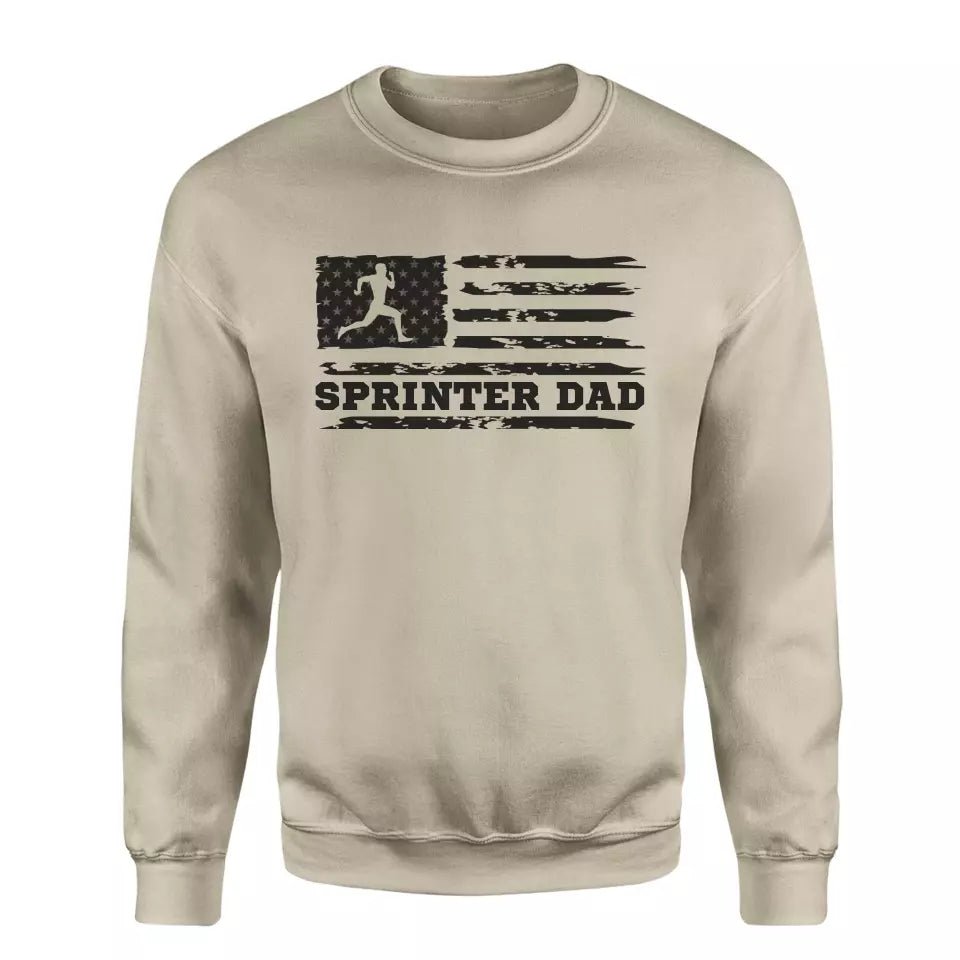 Sprint Dad Horizontal Flag on a Sweatshirt with a Black Graphic