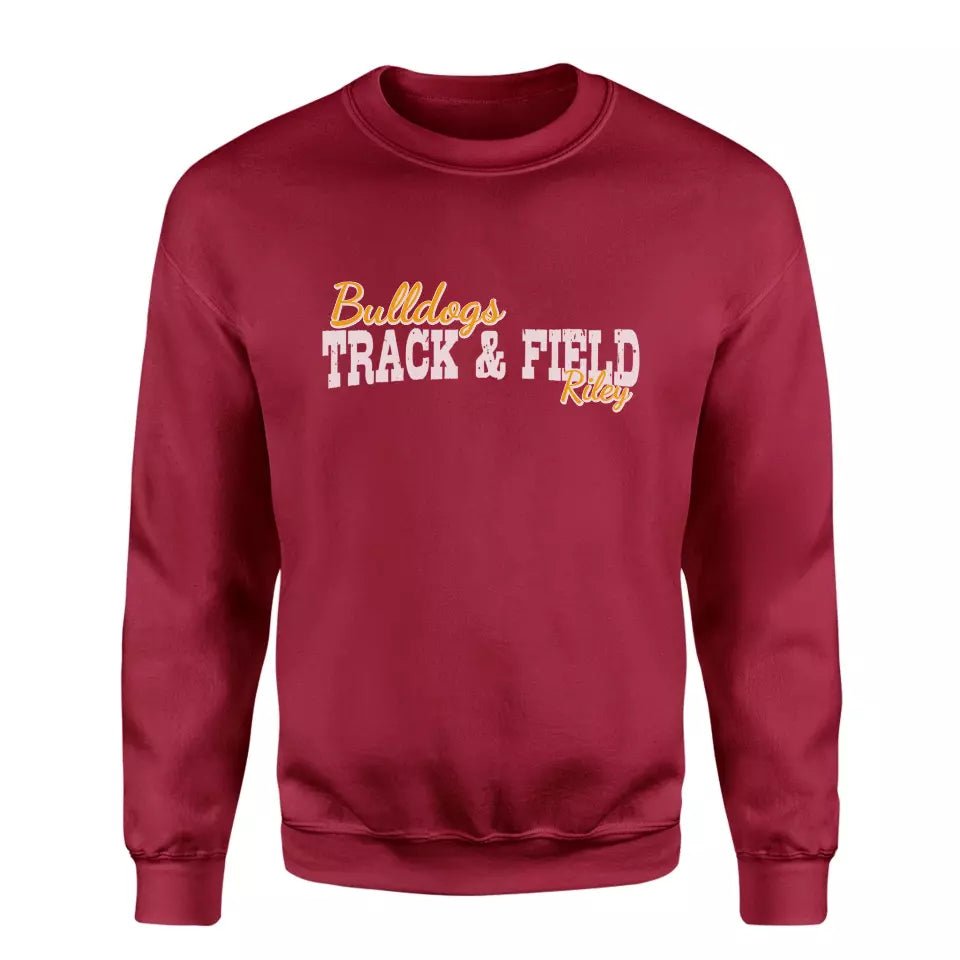 Custom Sprint Mascot and Sprinter Name on a Sweatshirt with a White Graphic