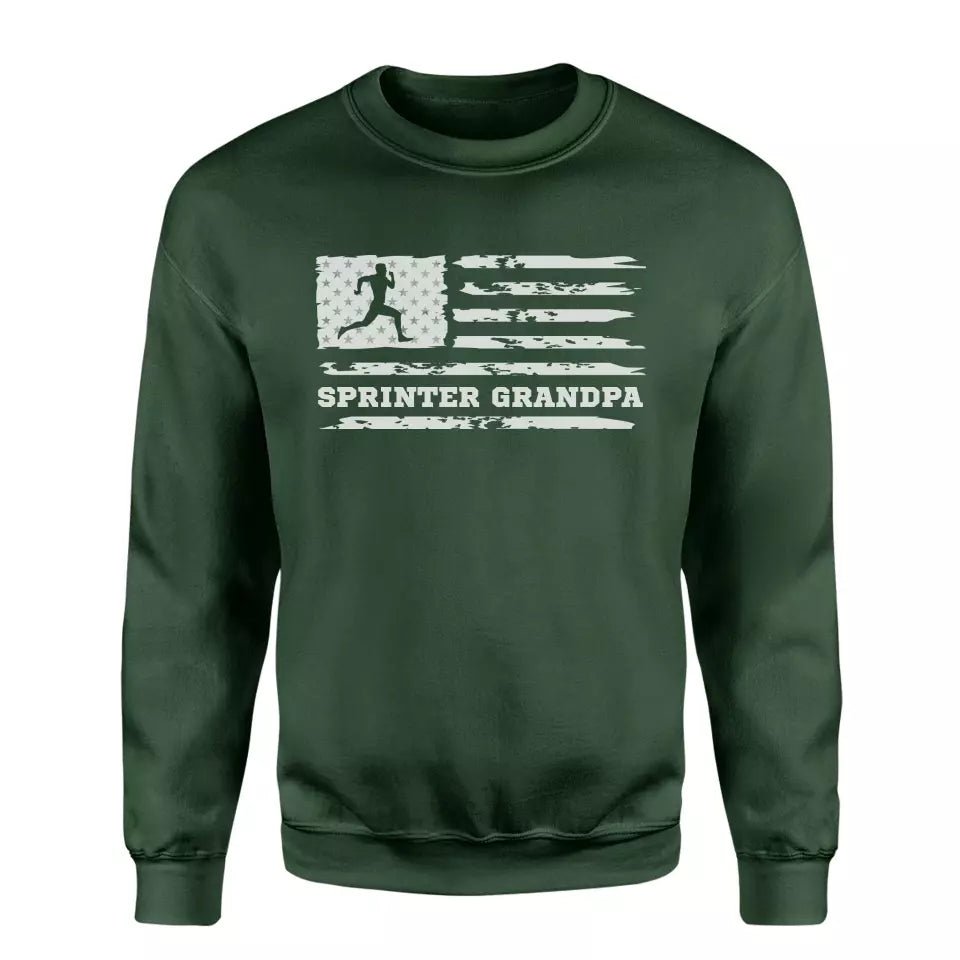 Sprint Grandpa Horizontal Flag on a Sweatshirt with a White Graphic