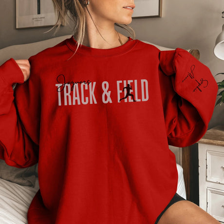 Personalized Sprint on a Sweatshirt With Modern Bold Design and Sprinter Name on Sleeve on a Sweatshirt