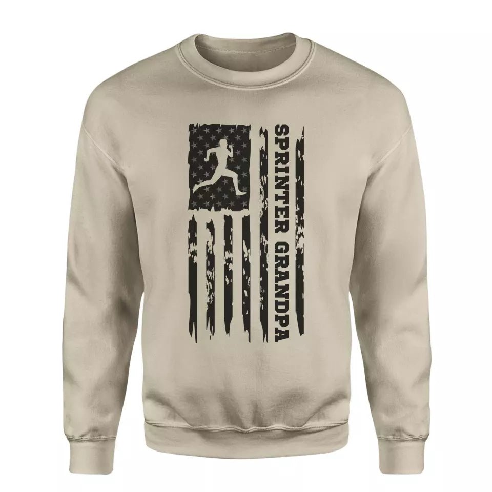 Sprint Grandpa Vertical Flag on a Sweatshirt with a Black Graphic