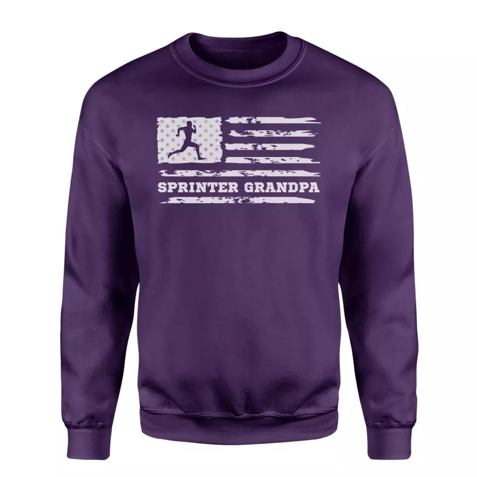 Sprint Grandpa Horizontal Flag on a Sweatshirt with a White Graphic