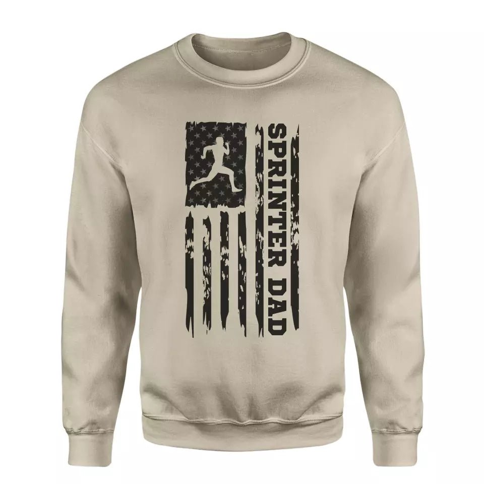 Sprint Dad Vertical Flag on a Sweatshirt with a Black Graphic