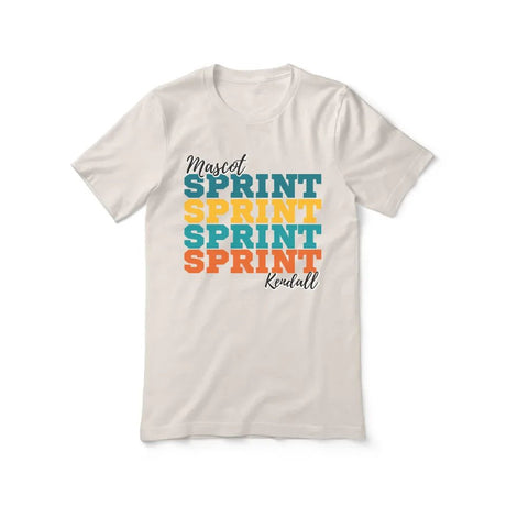 Personalized Sprint Sprint Sprint Shirt With Mascot and Sprinter Name on a Unisex T-Shirt