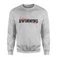 Custom Swimming Mascot and Swimmer Name on a Sweatshirt with a Black Graphic