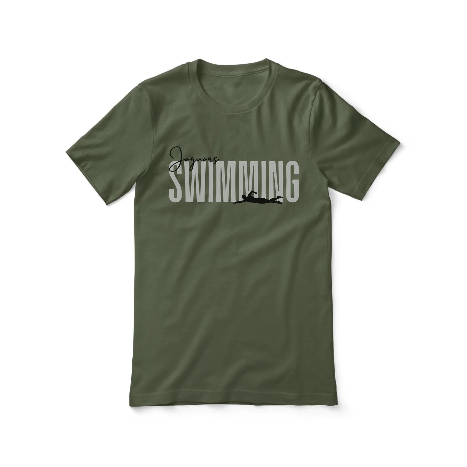 Personalized Swimming Shirt With Modern Bold Design on a Unisex T-Shirt