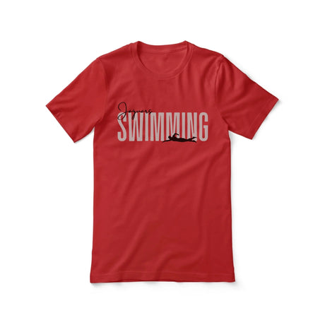 Personalized Swimming Shirt With Modern Bold Design on a Unisex T-Shirt