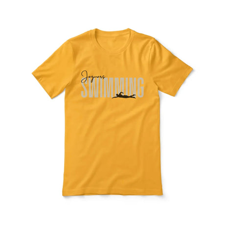 Personalized Swimming Shirt With Modern Bold Design on a Unisex T-Shirt