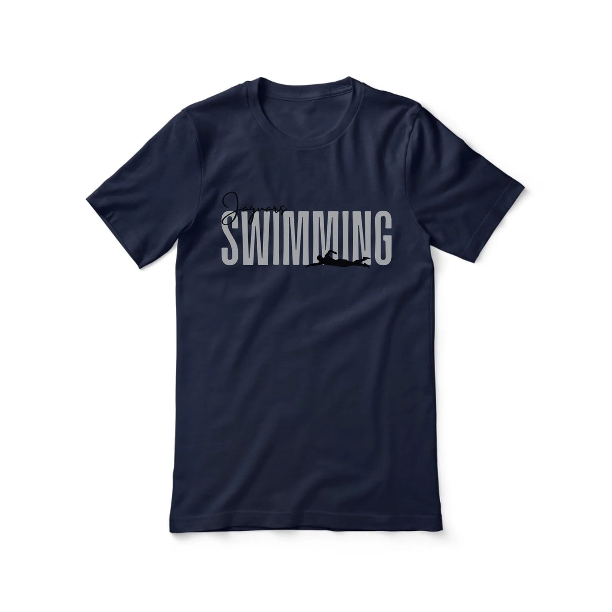 Personalized Swimming Shirt With Modern Bold Design on a Unisex T-Shirt