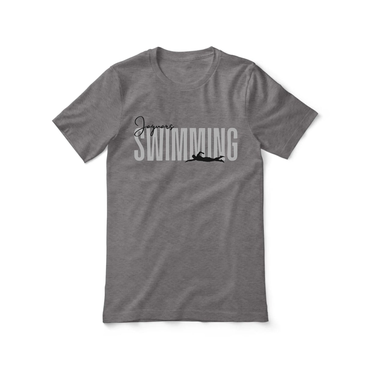 Personalized Swimming Shirt With Modern Bold Design on a Unisex T-Shirt