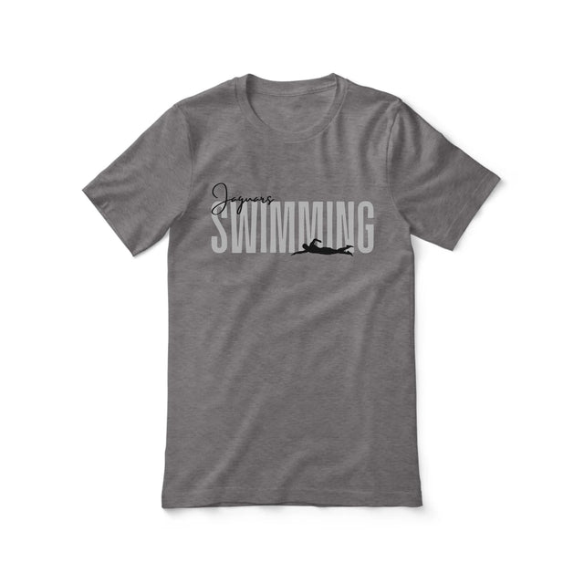 Personalized Swimming Shirt With Modern Bold Design on a Unisex T-Shirt
