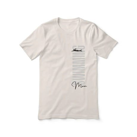 Personalized Swimming Mom Shirt With Mascot, Icon, and Swimmer Name on a Unisex T-Shirt