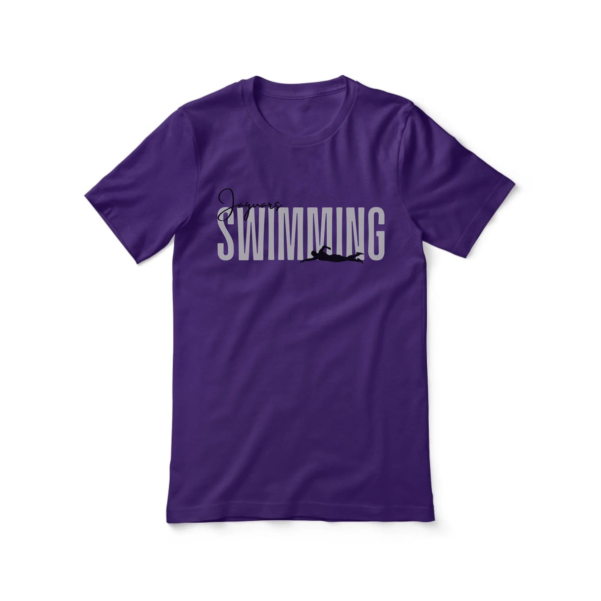 Personalized Swimming Shirt With Modern Bold Design on a Unisex T-Shirt
