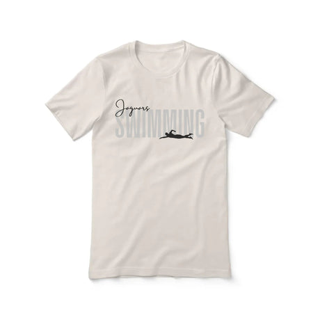 Personalized Swimming Shirt With Modern Bold Design on a Unisex T-Shirt