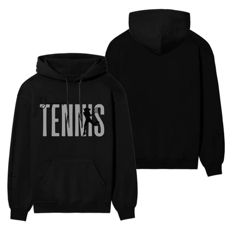 Personalized Tennis on a Hoodie With Modern Bold Designs and Tennis Player Name on Sleeve on a Hoodie