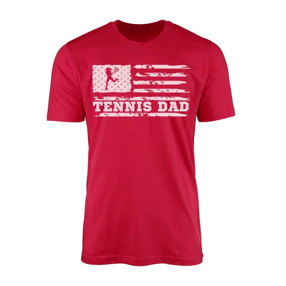Tennis Dad Horizontal Flag on a Men's T-Shirt with a White Graphic