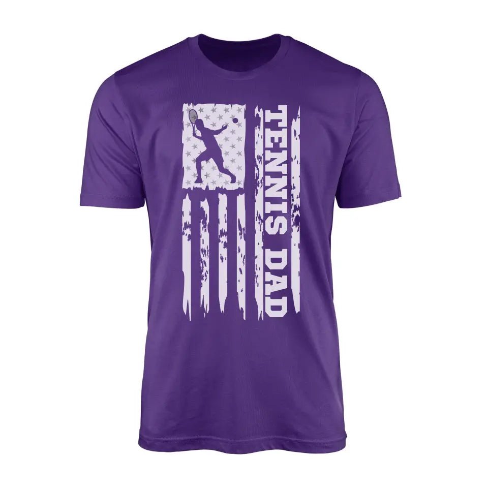 Tennis Dad Vertical Flag on a Men's T-Shirt with a White Graphic