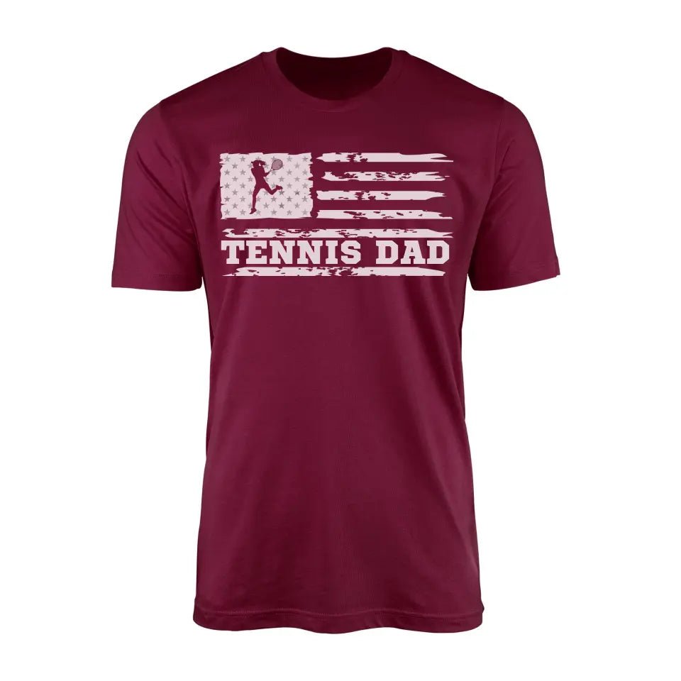 Tennis Dad Horizontal Flag on a Men's T-Shirt with a White Graphic